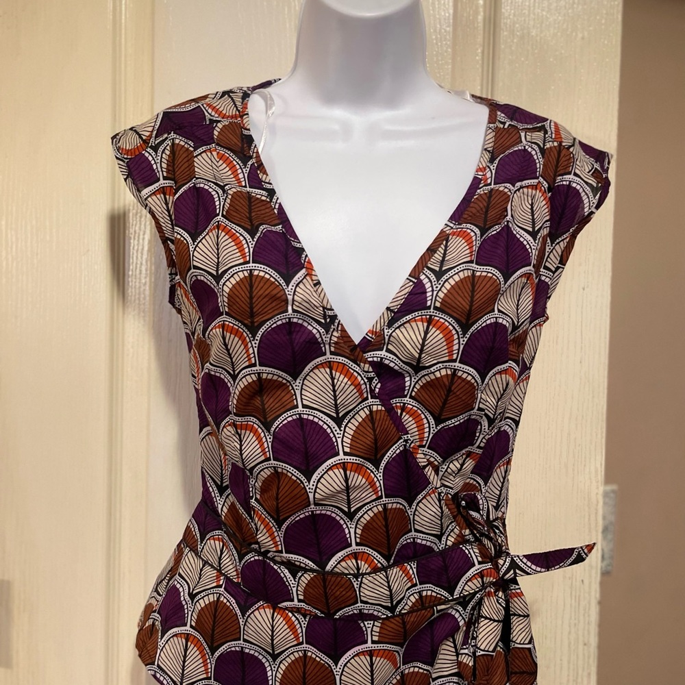 H & M wrap top multi-color